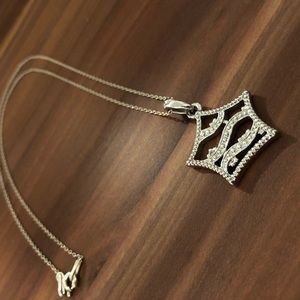 Sophia Fiori Studded Star Silver Pendant Necklace